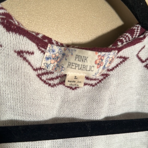 Pink Republic Women’s Open Front Aztec Cardigan Sweater Sz L - Picture 3 of 3